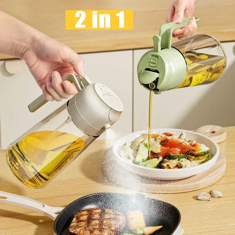 2 in 1 glass oil sprayer and dispenser