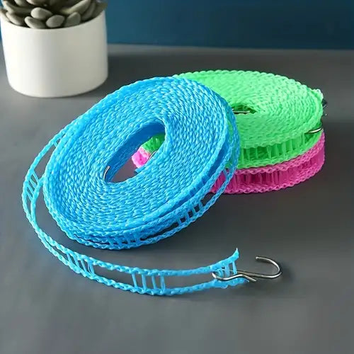 Laundry Rope, Portable Multifunctional Drying with Clips 5 Meter