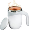 Self Stirring Mug，with Automatic Mixing Coffee Tea Mug Stainless Steel Portable Lazy Suit for Family Friends,Home Office Travelling White 380 ml/12.85 oz - kitchenly.pk
