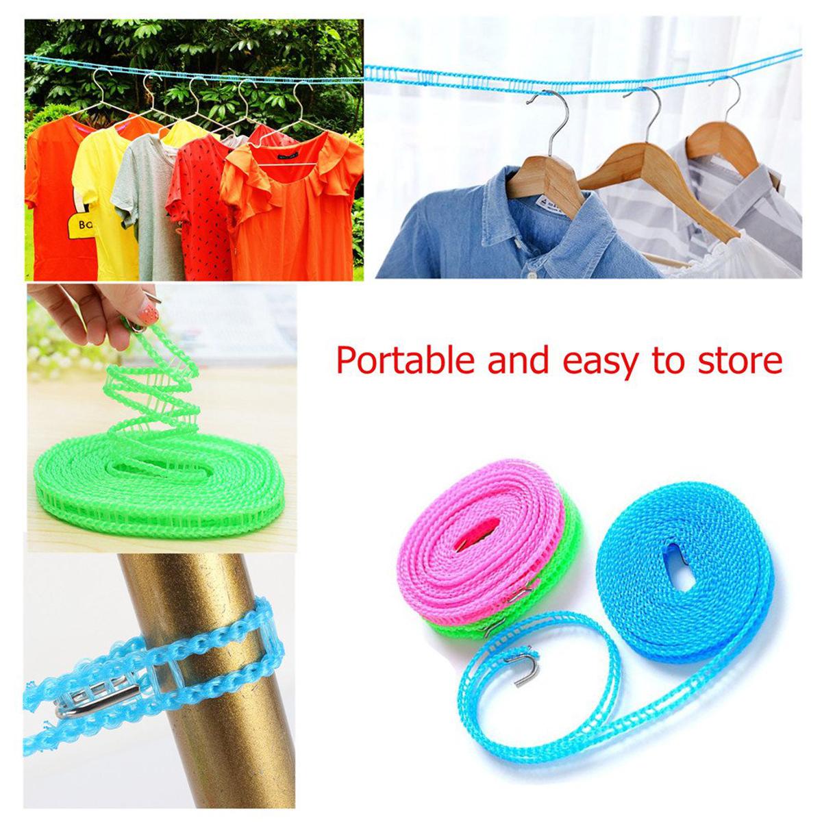 Laundry Rope, Portable Multifunctional Drying with Clips 5 Meter
