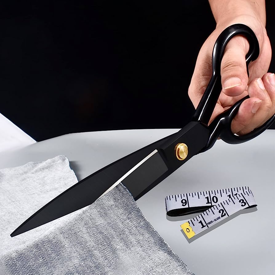  Tailor Scissors Retro Black Steel Sewing Scissors For Clothes Leather Fabric Craft Scissors - kitchenly.pk