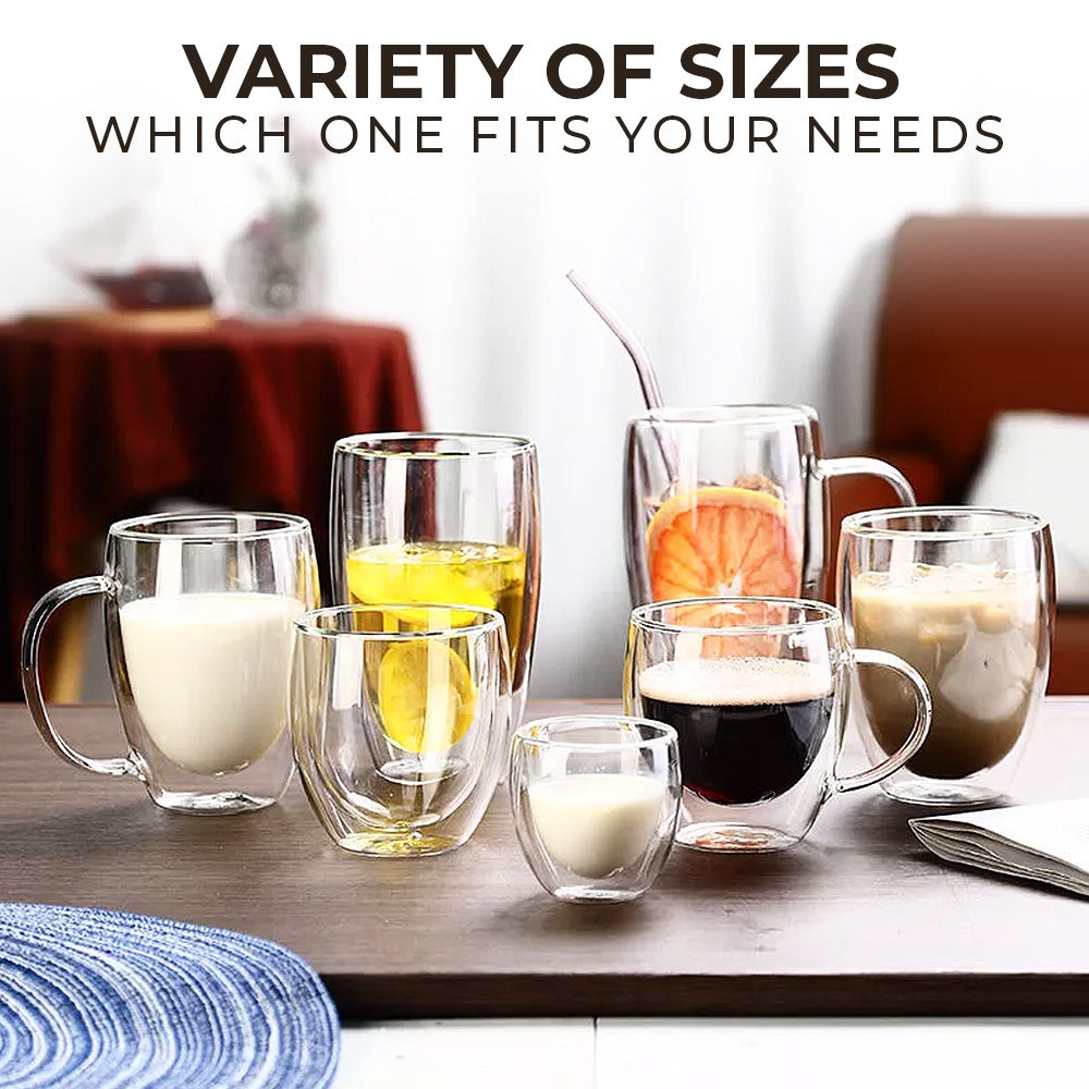 Double Wall Glass Coffee Mug Tea Cup Mug For Drinking milk Coffee