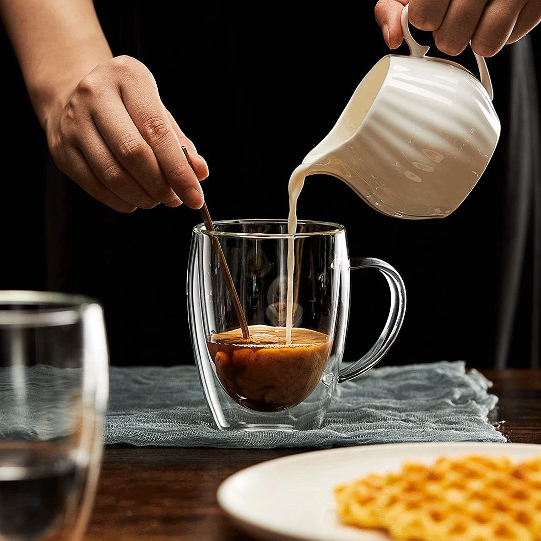Double Wall Glass Coffee Mug 