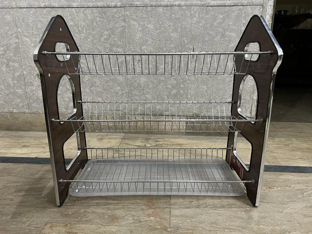 Sink Dish Drying Rack with Fruit Basket Kitchen Counter Bowl Fork Cup Spoon Dish Drainer Dishrack 