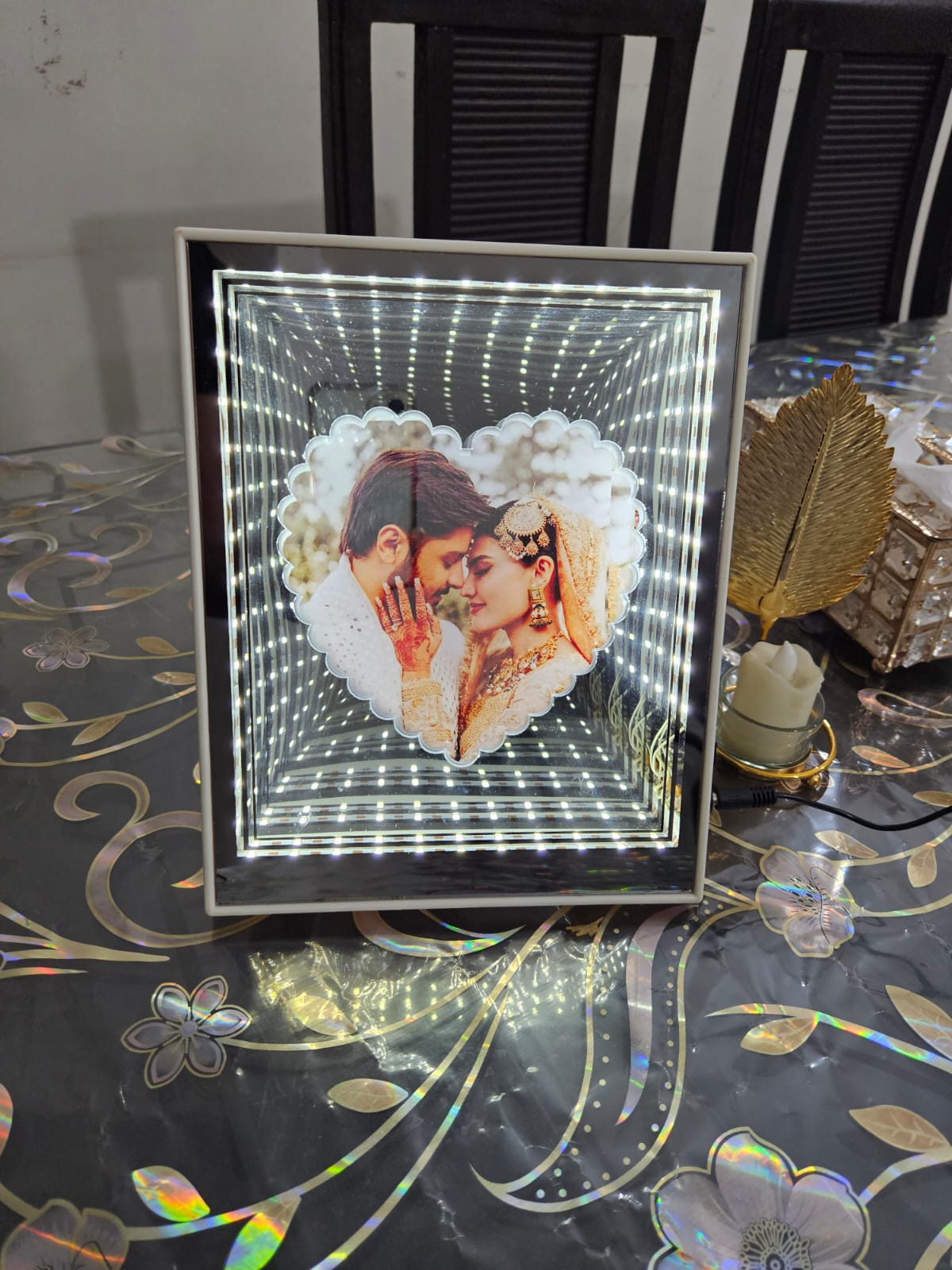 Magic Photo Frame With Mirror 3d effect - Heart Shape – Kitchenly.pk
