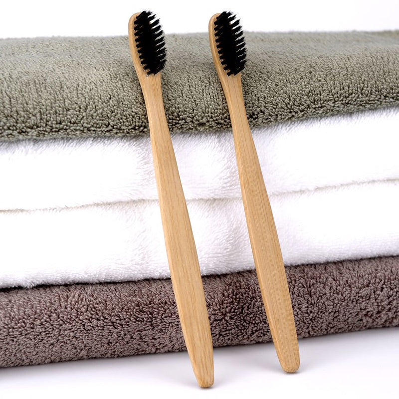 Bamboo Charcoal Toothbrush, Wooden Toothbrush
