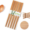Reusable Natural wood Bamboo Chopsticks Chinese Chopsticks (10 Pair ) - kitchenly.pk