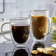 Double Wall Glass Coffee Mug Tea Cup Mug For Drinking milk Coffee