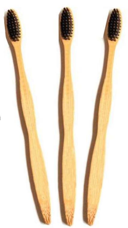 Bamboo Charcoal Toothbrush, Wooden Toothbrush