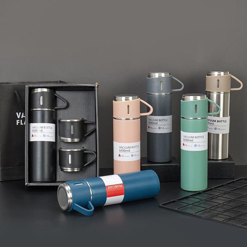 Vacuum Flask Set Stainless Steel Drinking Metal Water Bottle Gift High Quality Vacuum Flask Bottle - 500ml